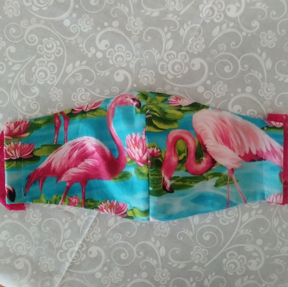 Face mask flamingos pocket filter with nose wire